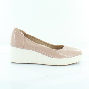SAMS BARELY NUDE PATENT LEATHER WEDGES